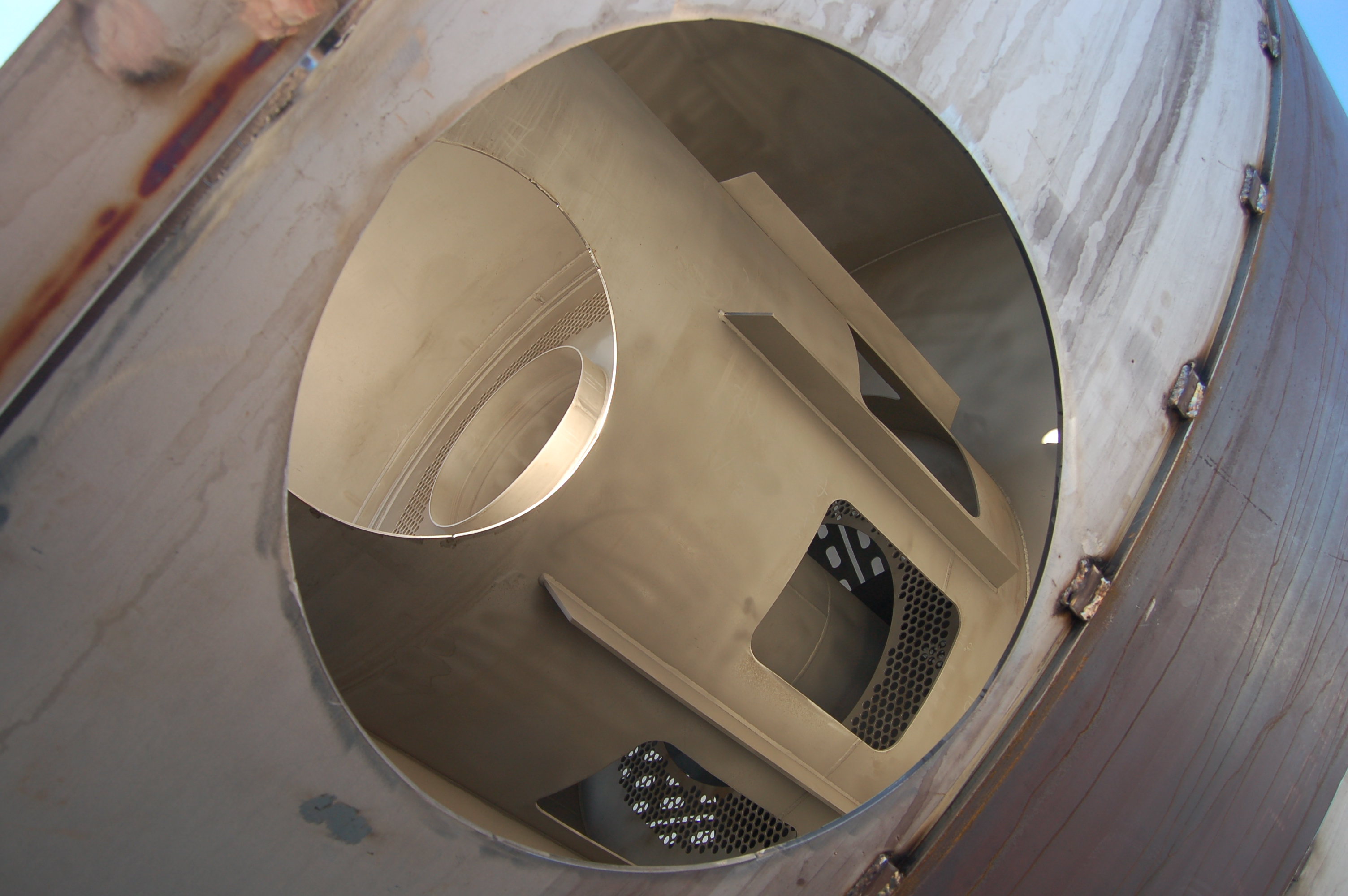 Interior view of a heat exchanger in acid service