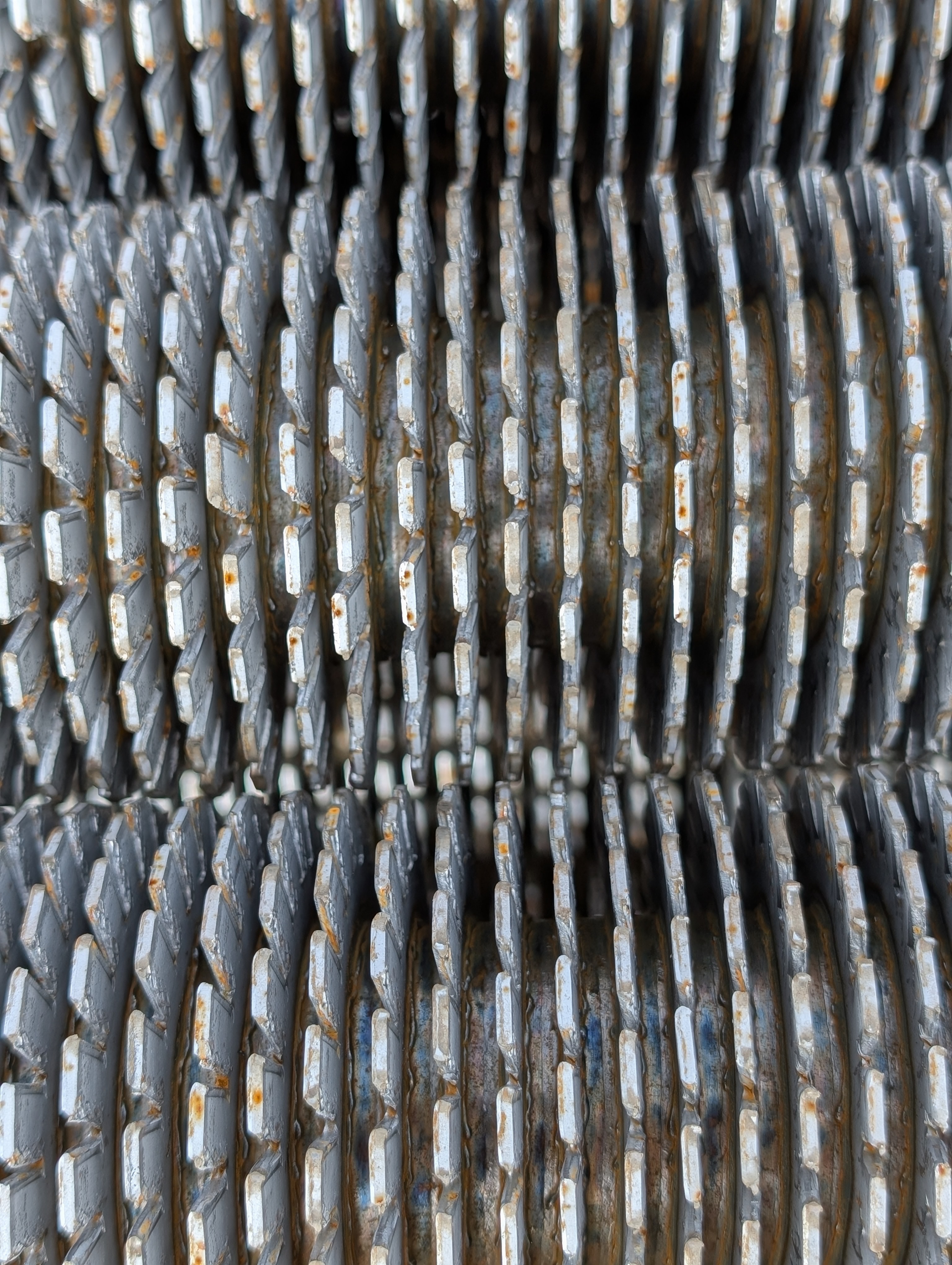 Interior view of pipe showing corrosion condition